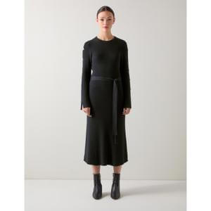 L.K. Bennett Mirren Black Plain Shank Button Jumper Dress